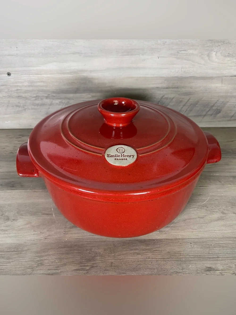 Emile Henry France Large Red Dutch Pot